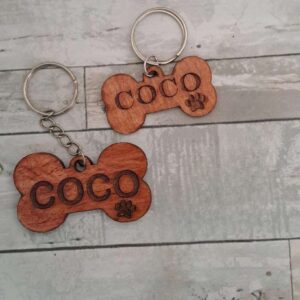 Conjunto chapa mascota y llavero