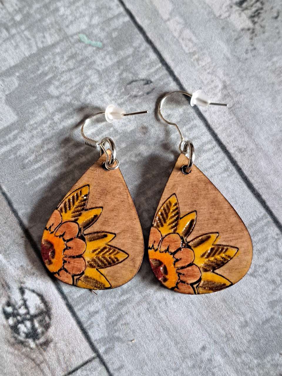Pendientes Modelo Girasoles Plata