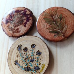 Rodaja Madera Pirograbada