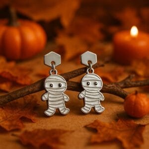 Pendientes Mummy Boo! en color blanco