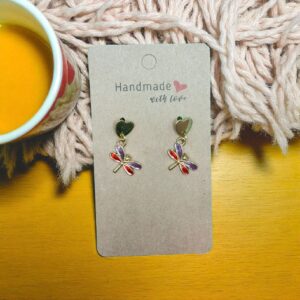 Pendientes modelo alas del alba en acero inoxidable dorado