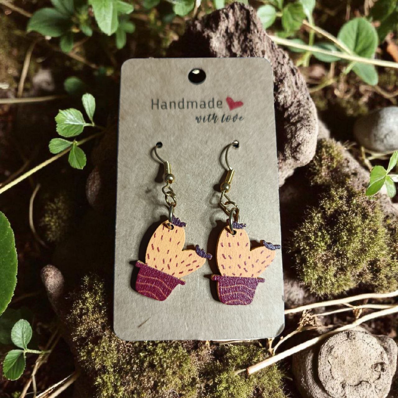 Pendientes Modelo Cactus en color azul