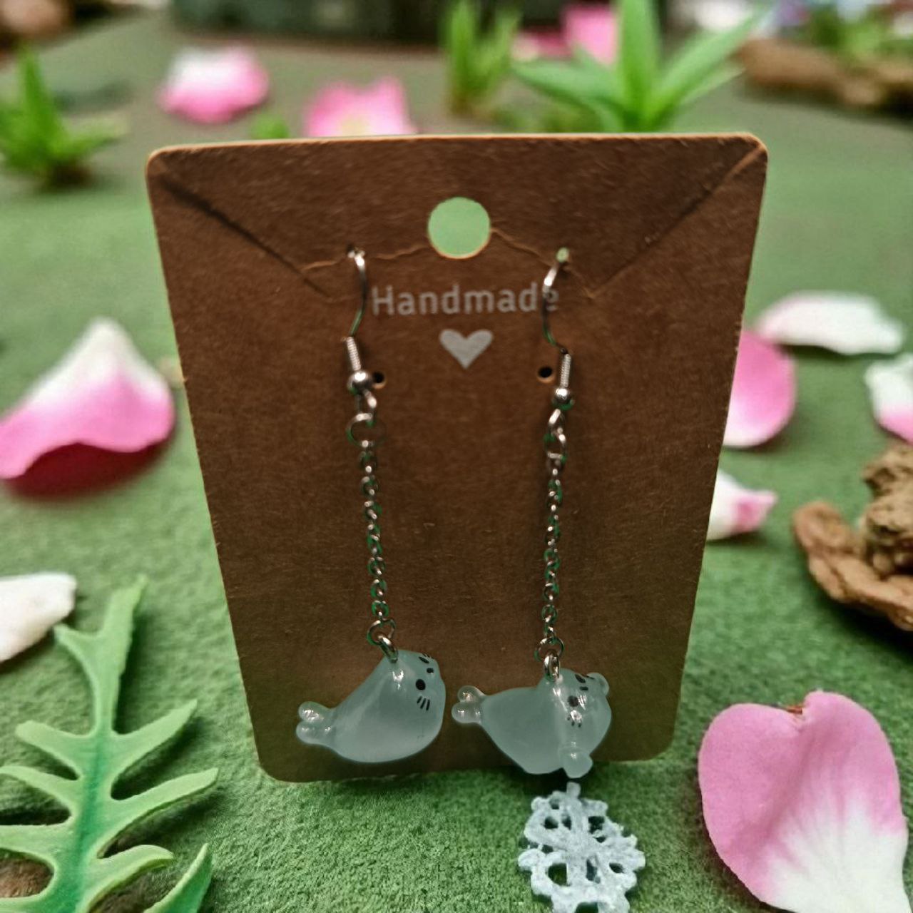 Pendientes Modelo Bay Seal en primer plano