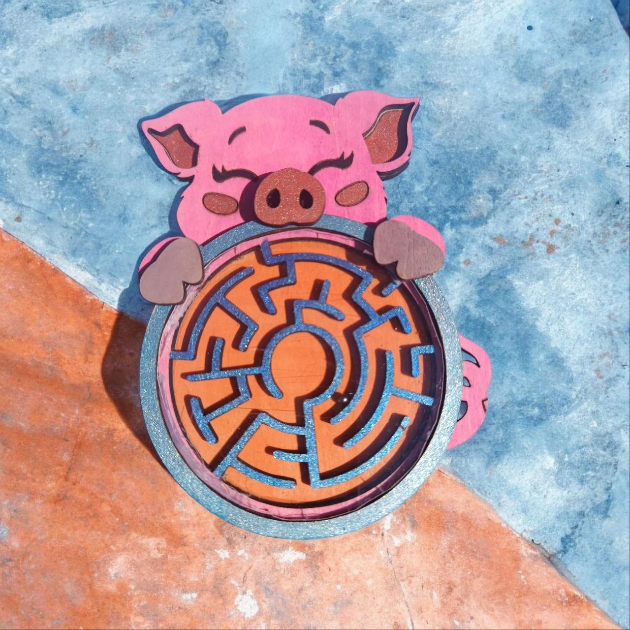 Laberinto Modelo Piggy en madera