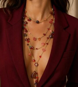 Detalles del collar Modelo Red Garden